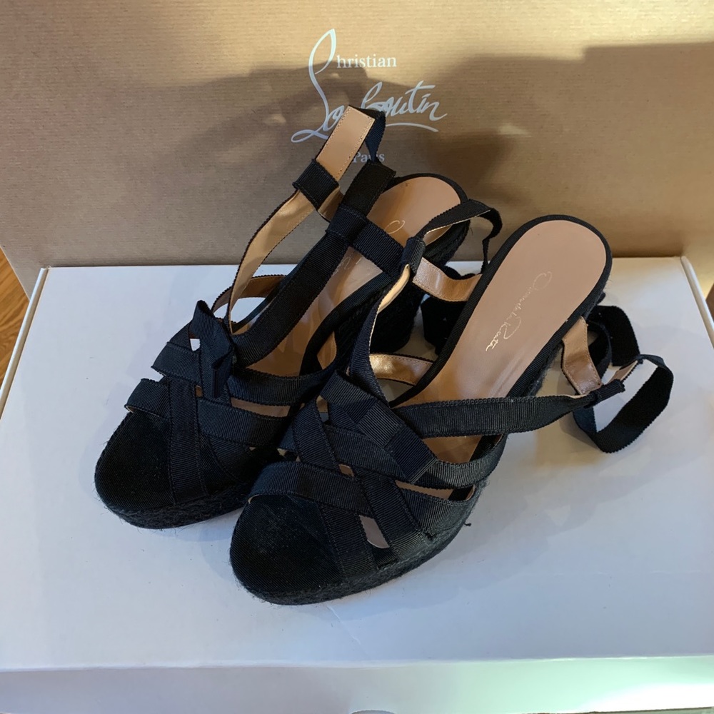 Oscar de la Renta Wrap tie wedge sandal